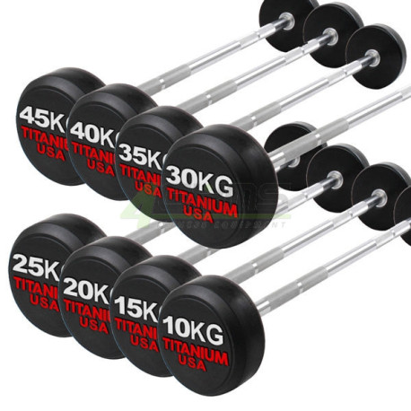 Fixné rovné činky 15-45 kg polyuretán